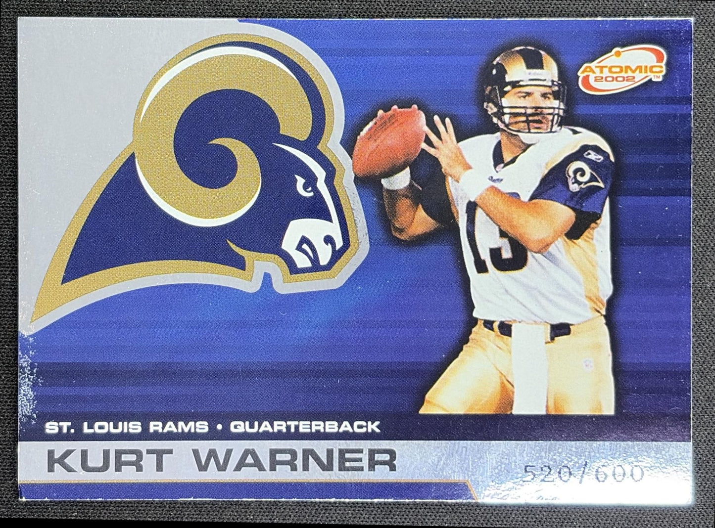 Kurt Warner 2002 Pacific Atomic Non Die Cut /600 Rams