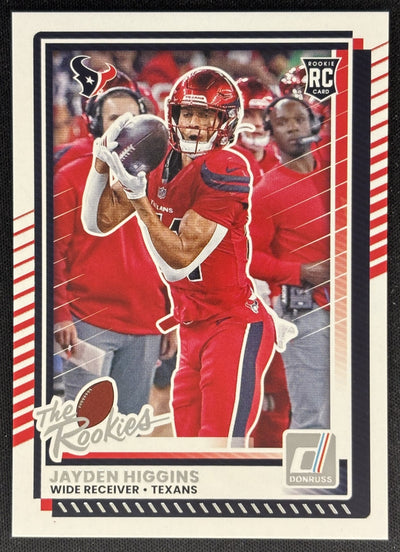 Jayden Higgins 2025 Panini Donruss Rookies & Highlights Texans Sports Trading Cards
