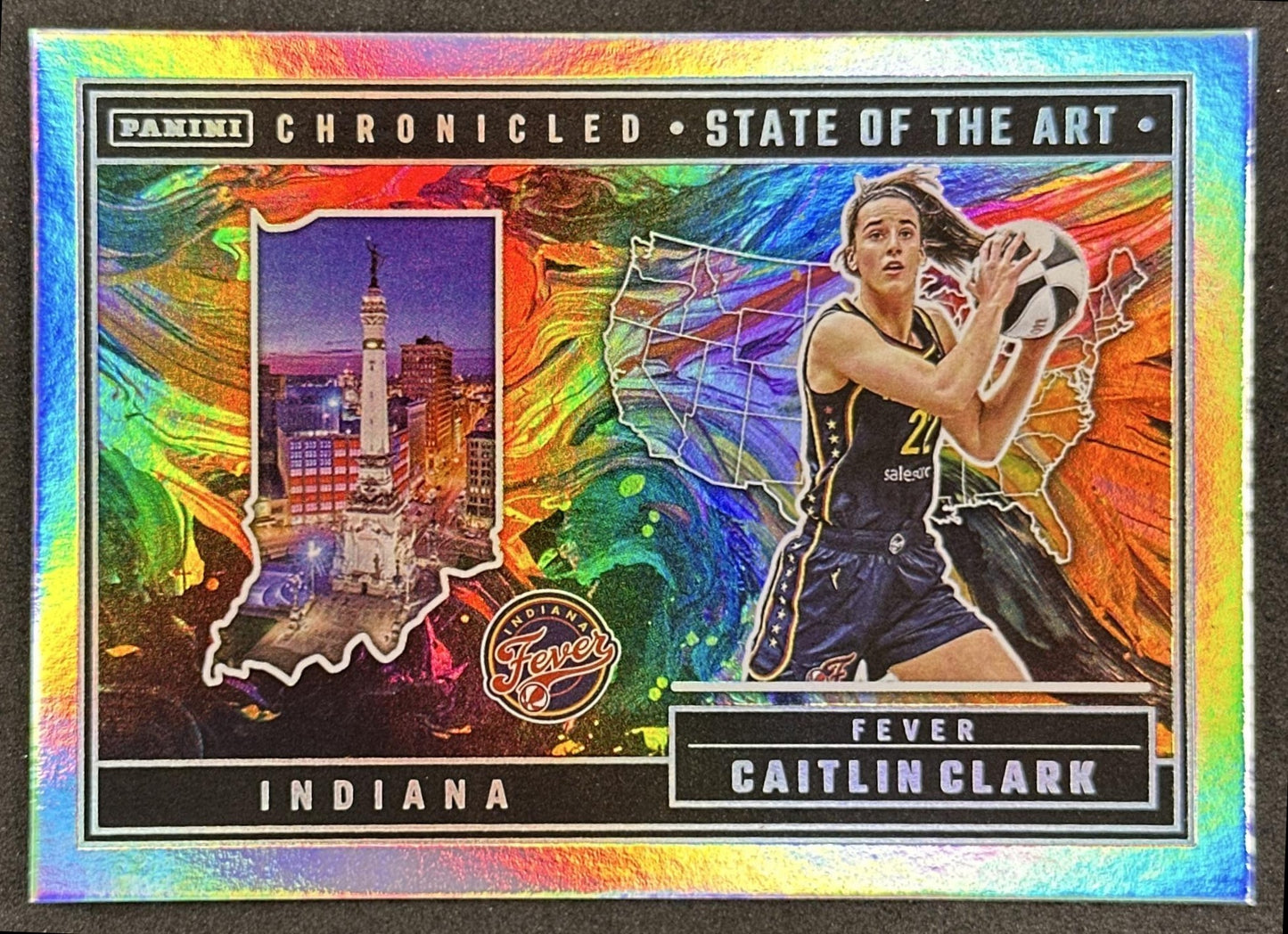 Caitlin Clark 2025 Panini Chronicled State of the Art Holo Fever 82 Indiana Fever