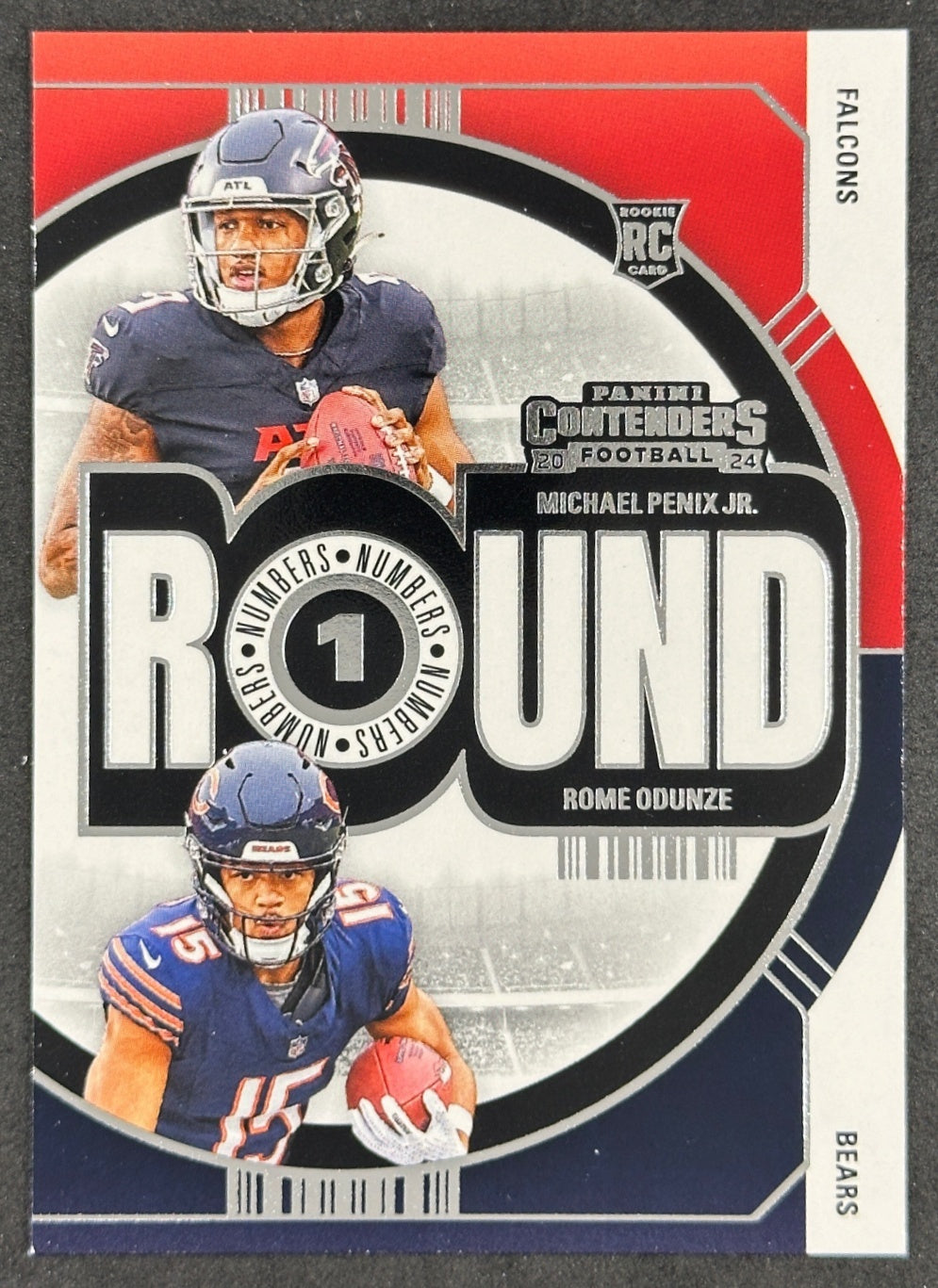 Michael Penix Jr. Rome Odunze 2024 Contenders Round Numbers Falcons Bears Sports Trading Card