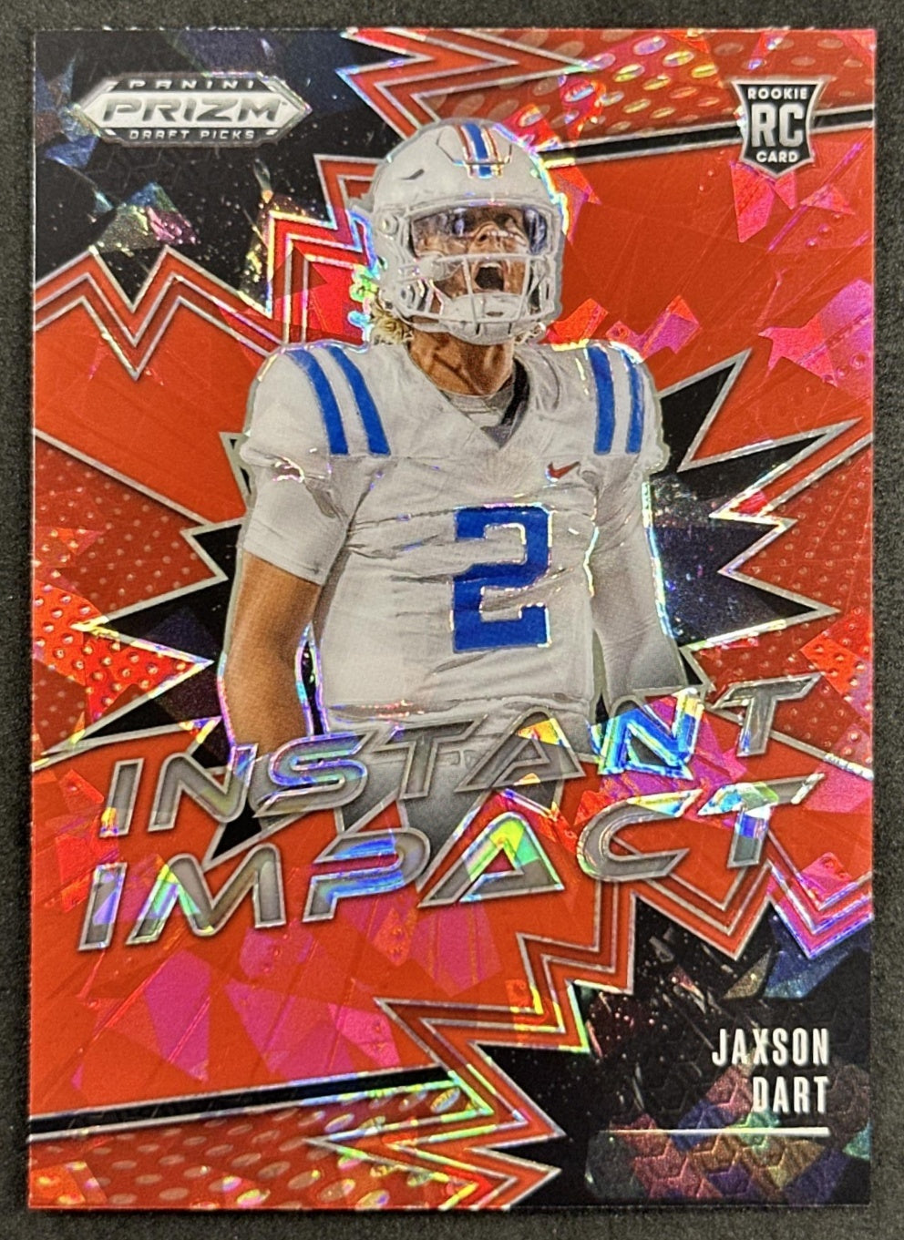 Jaxson Dart 2025 Panini Prizm Draft Picks Instant Impact Red Ice Rebels Giants