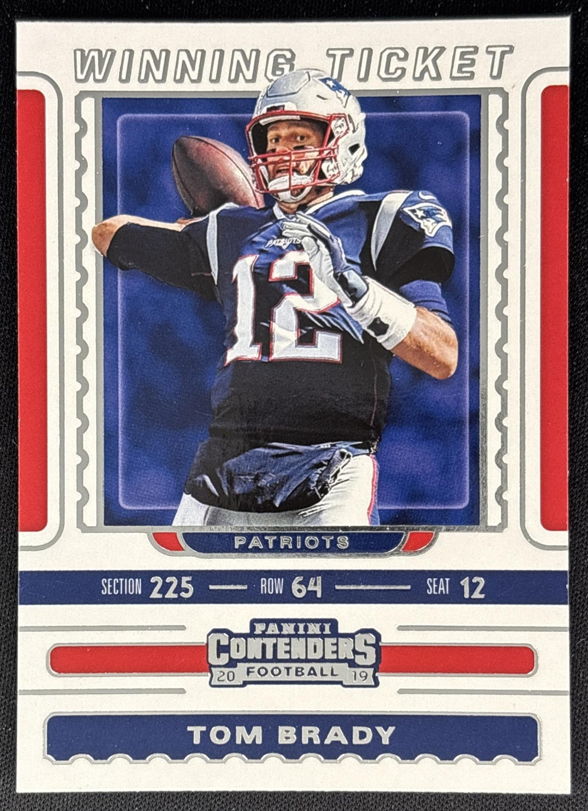 Tom Brady 2019 Panini Contenders Winning Ticket Patriots Sports Trading Cards