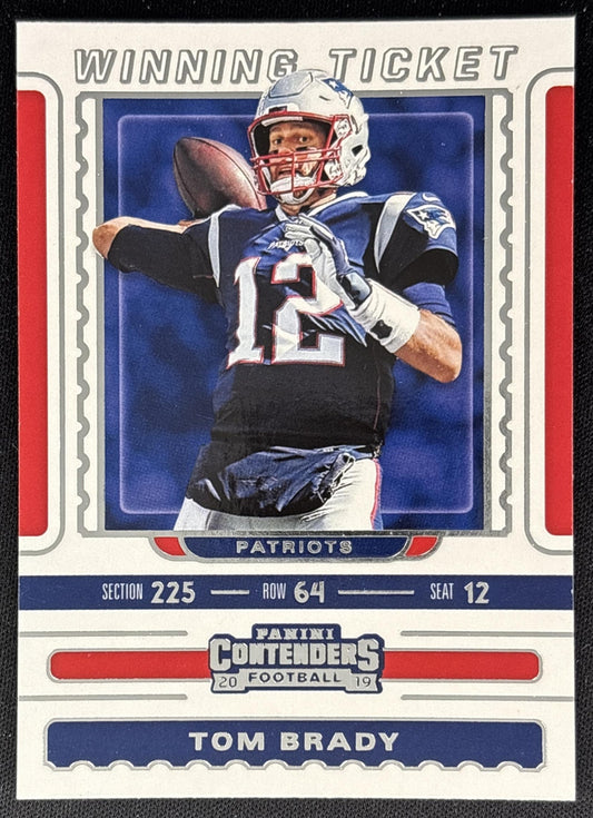 Tom Brady 2019 Panini Contenders Winning Ticket Patriots Sports Trading Cards