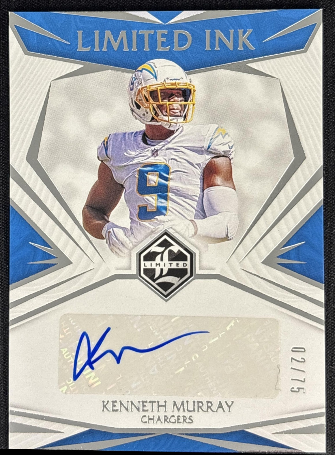 Kenneth Murray 2021 Panini Limited Ink Silver Spotlight /75 Chargers