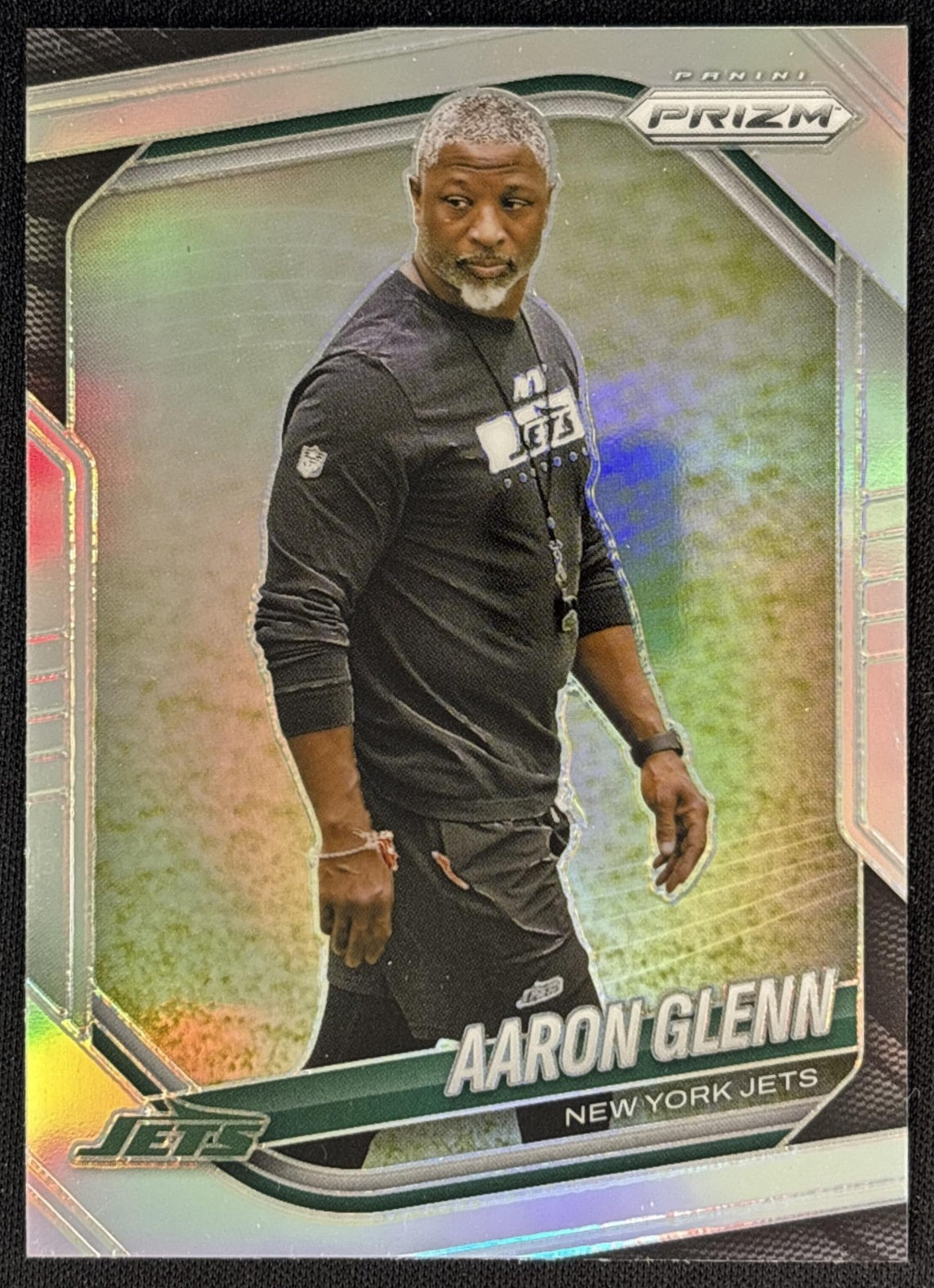 Aaron Glenn 2025 Panini Prizm Silver Jets front