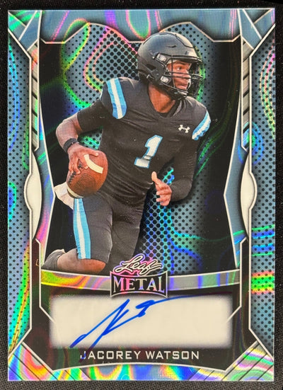 Jacorey Watson 2025 Optichrome Leaf Metal Auto Prismatic Platinum Blue /40 Sports Trading Cards