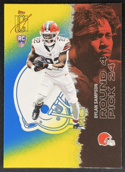 Dylan Sampson 2025 Topps Signature Class Rookie Blue & Yellow Foil Browns front