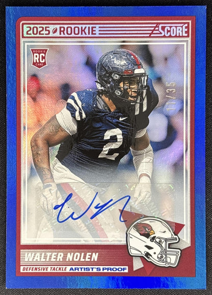 Walter Nolen 2025 Panini Score Rookies Signatures Artist's Proof /35 Cardinals Default Title Sports Trading Cards
