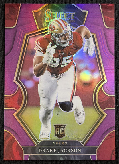 Drake Jackson 2022 Panini Select Purple Prizm /75 49ers - Front