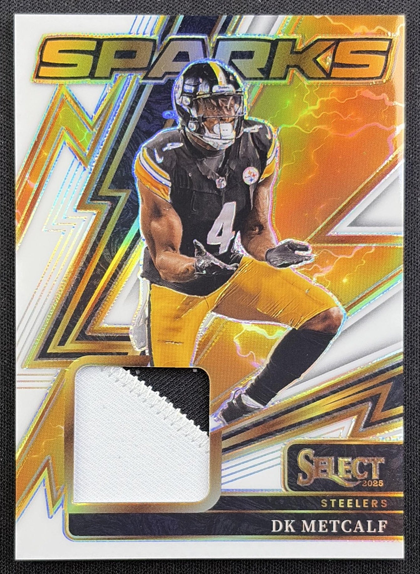 DK Metcalf 2025 Panini Select Sparks White Prizm /99 Steelers