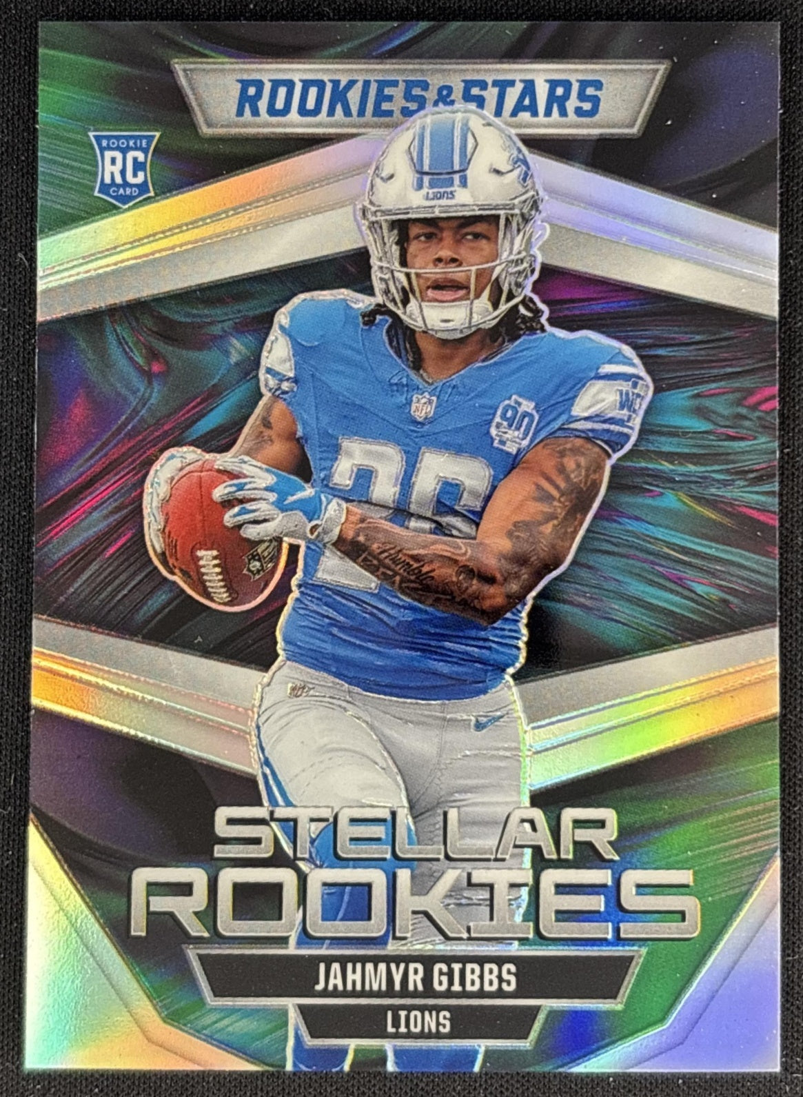 Jahmyr Gibbs 2023 Panini Rookies & Stars Stellar Silver Lions Front