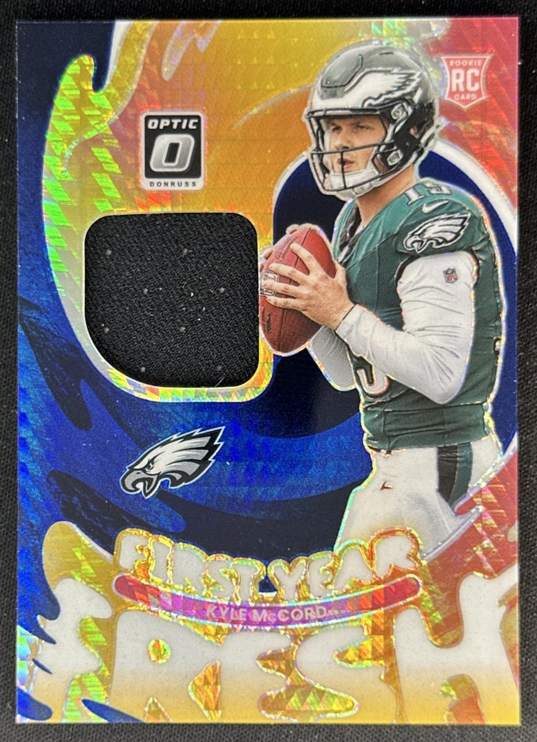 Kyle McCord 2025 Panini Donruss Optic First Year Fresh Blue Hyper Prizm Eagles Default Title Sports Trading Cards