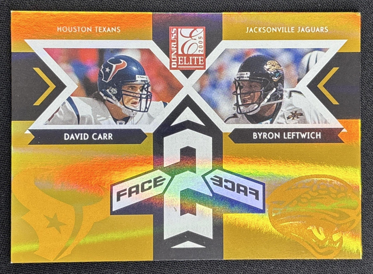 David Carr Byron Leftwich 2005 Donruss Elite Face 2 Gold /1000 Panthers Sports Trading Card