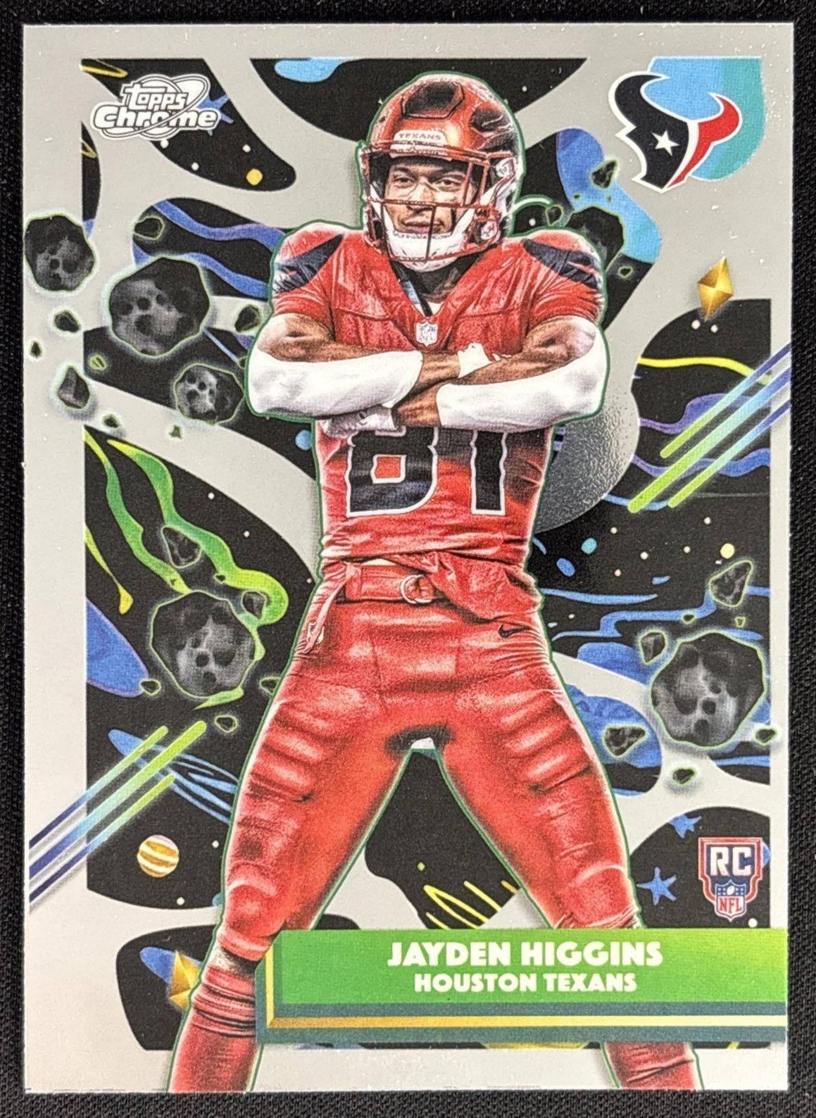 Jayden Higgins 2025 Topps Cosmic Chrome Texans