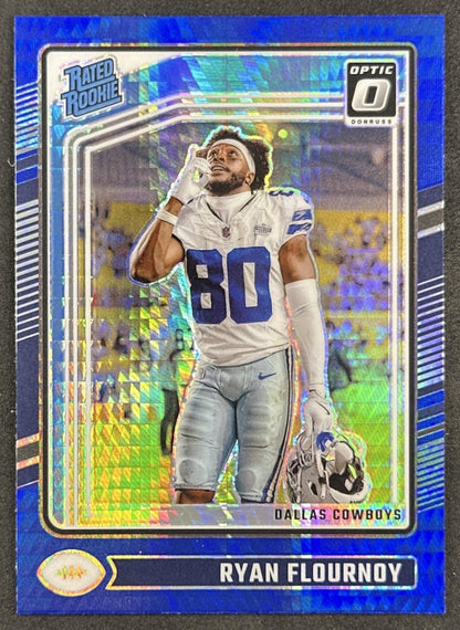 Ryan Flournoy 2024 Panini Donruss Optic Blue Hyper Cowboys