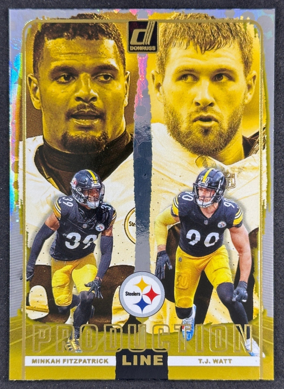 Minkah Fitzpatrick T.J. Watt 2024 Donruss Production Line Steelers Sports Trading Card