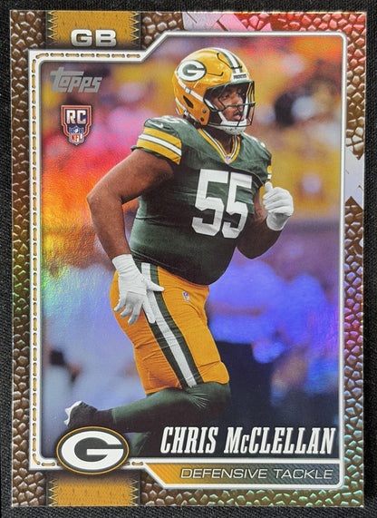 Chris McClellan 2026 Topps Football Leather Foil Packers front