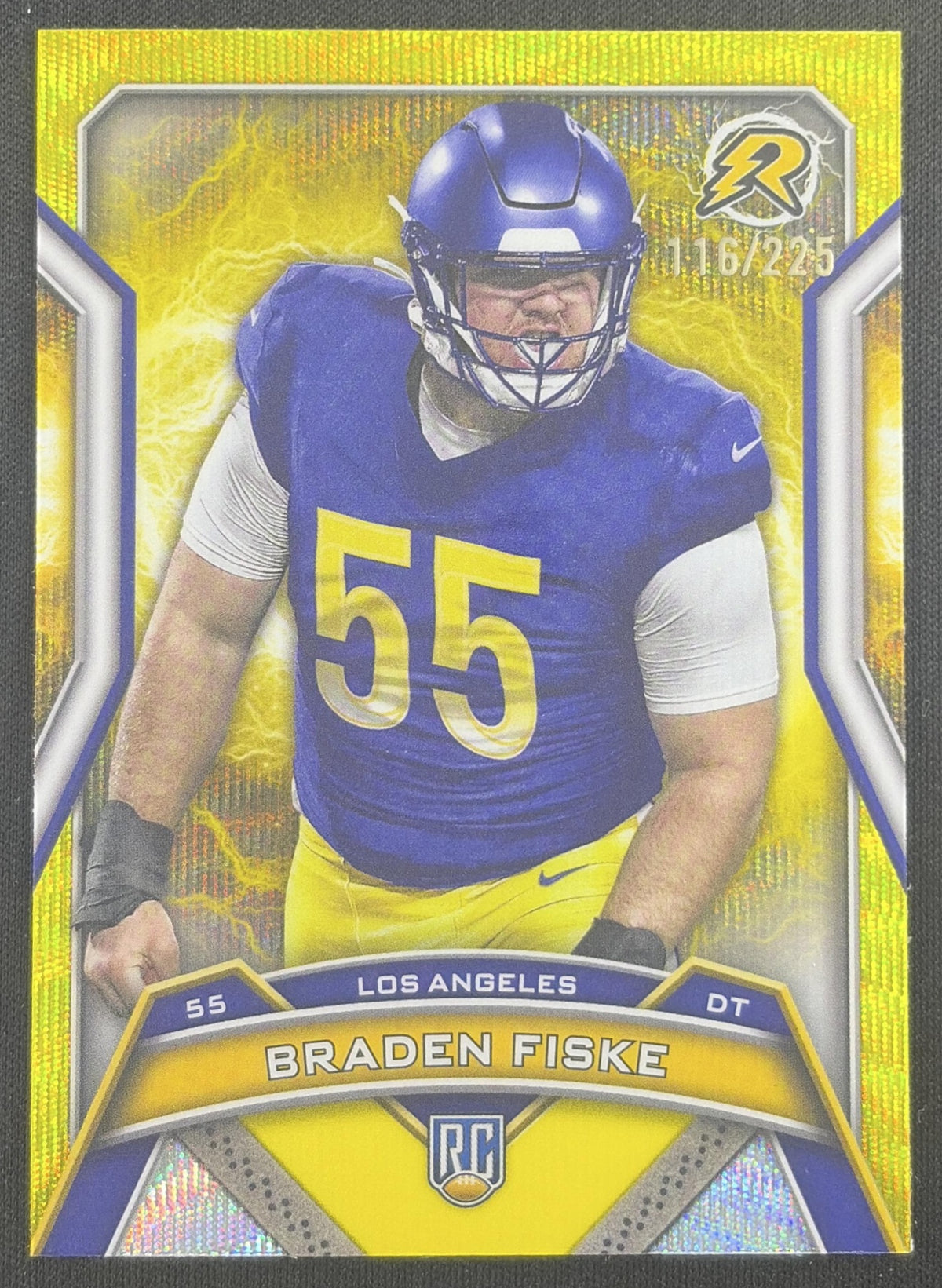 Braden Fiske 2024 Topps Resurgence Yellow Surge /225 Rams