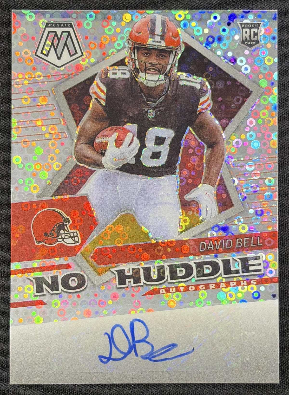 David Bell 2022 Panini Mosaic Auto No Huddle Browns