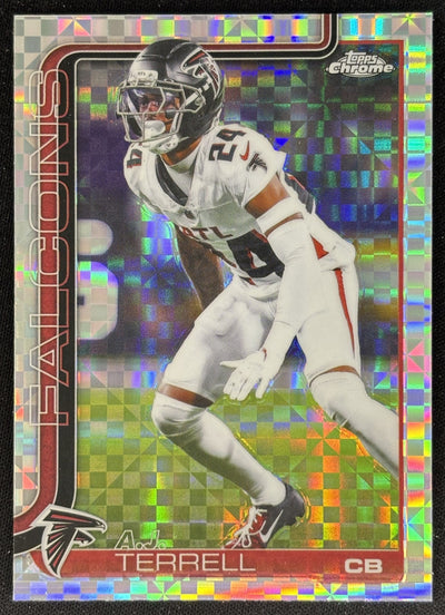 A.J. Terrell 2025 Topps Chrome X-Fractor Falcons Sports Trading Cards