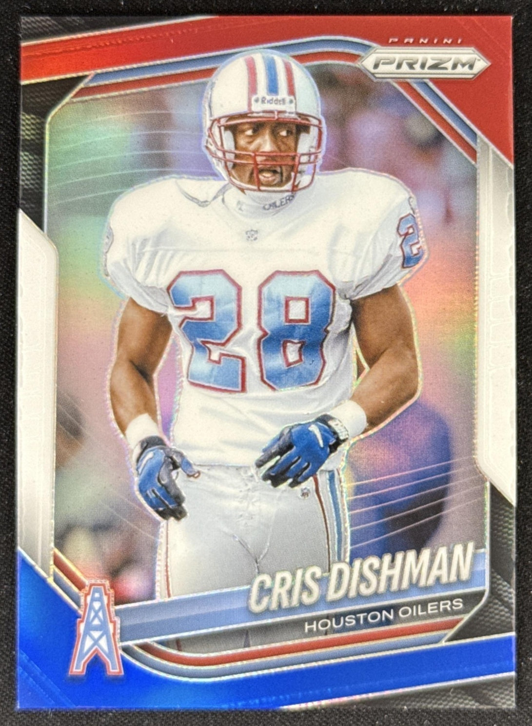 Cris Dishman 2025 Panini Prizm Red White & Blue Oilers Houston Oilers Sports Trading Card