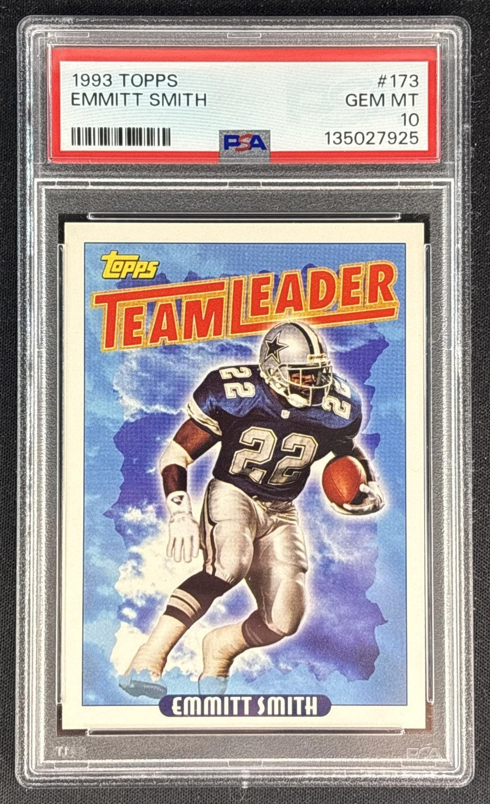 Emmitt Smith 1993 Topps PSA 10 Cowboys Front