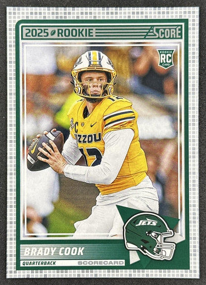 Brady Cook 2025 Panini Score Scorecard Rookies Jets