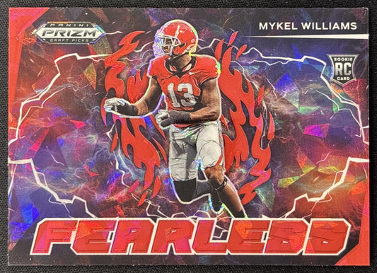 Mykel Williams 2025 Panini Prizm Draft Picks Fearless Red Ice Bulldogs 49ers Sports Trading Cards