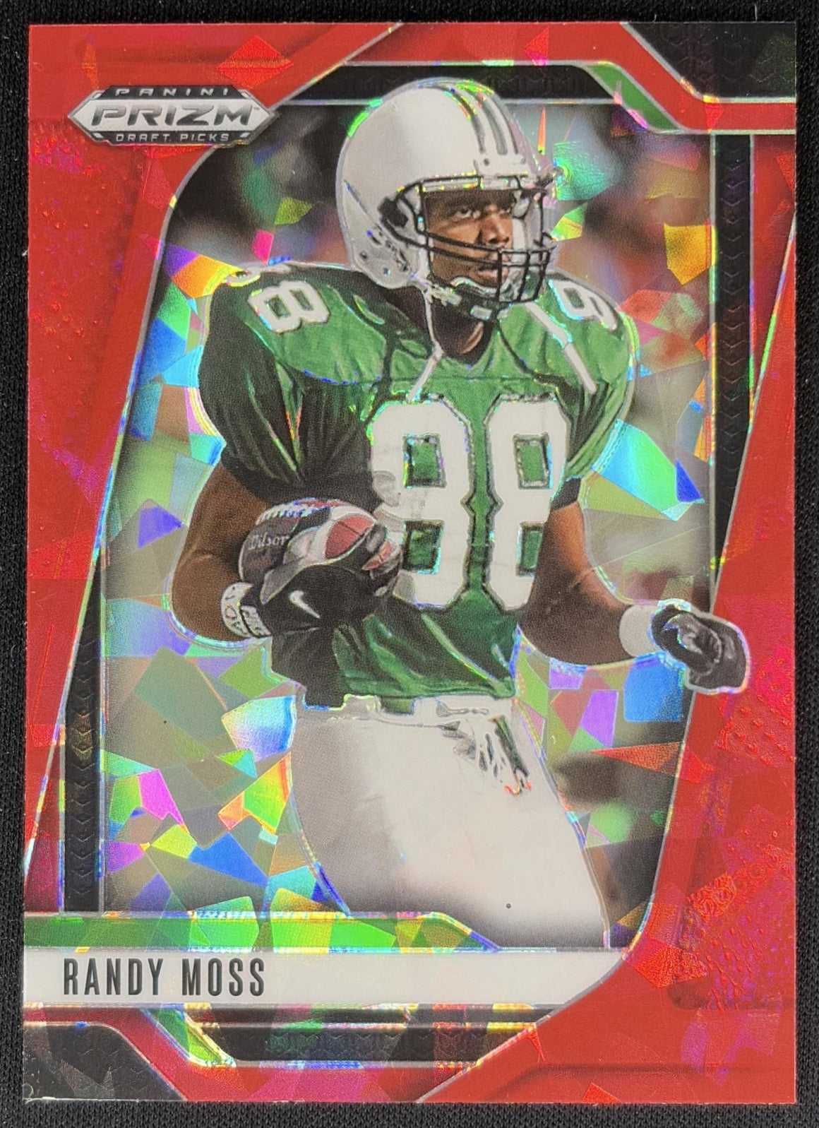 Randy Moss 2025 Panini Prizm Draft Picks Red Ice Vikings Front