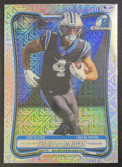 Tetairoa McMillan 2026 Bowman Chrome NFL Mojo Refractor Panthers Sports Trading Card