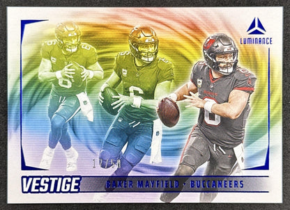 Baker Mayfield 2024 Panini Luminance Vestige Blue /50 Buccaneers Sports Trading Cards