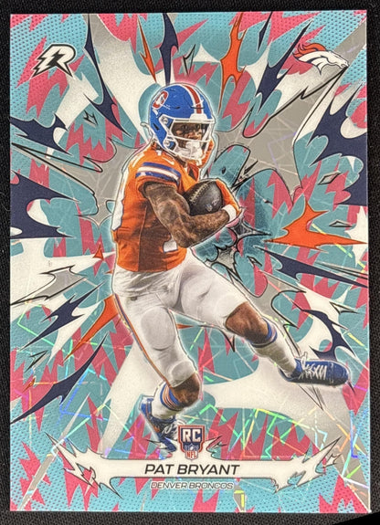 Pat Bryant 2025 Topps Resurgence Sky Blue and Pink Shock Refractor Broncos Denver Broncos Sports Trading Cards
