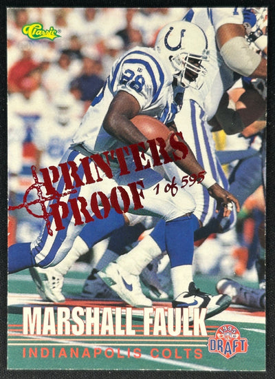 Marshall Faulk 1995 NFL Rookies Printer's Proofs Colts