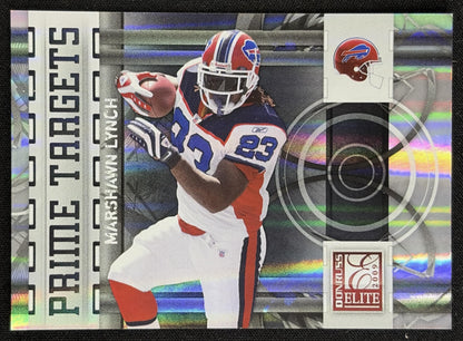 Marshawn Lynch 2009 Panini Donruss Elite Prime Targets Black /399 Bills - Front