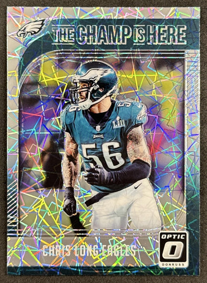 Chris Long 2018 Panini Donruss Optic The Champ is Here Eagles Sports Trading Cards