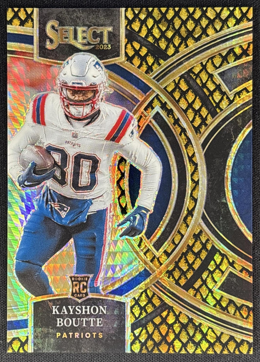 Kayshon Boutte 2023 Panini Select Dragon Scale Gold Prizms /10 Patriots Sports Trading Cards