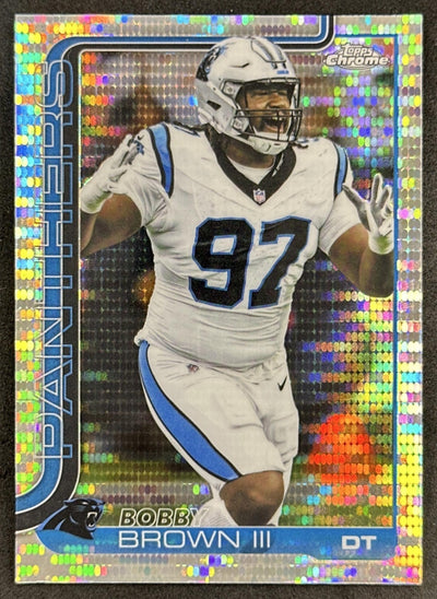 Bobby Brown III 2025 Topps Chrome Pulsar Refractor Panthers Sports Trading Cards