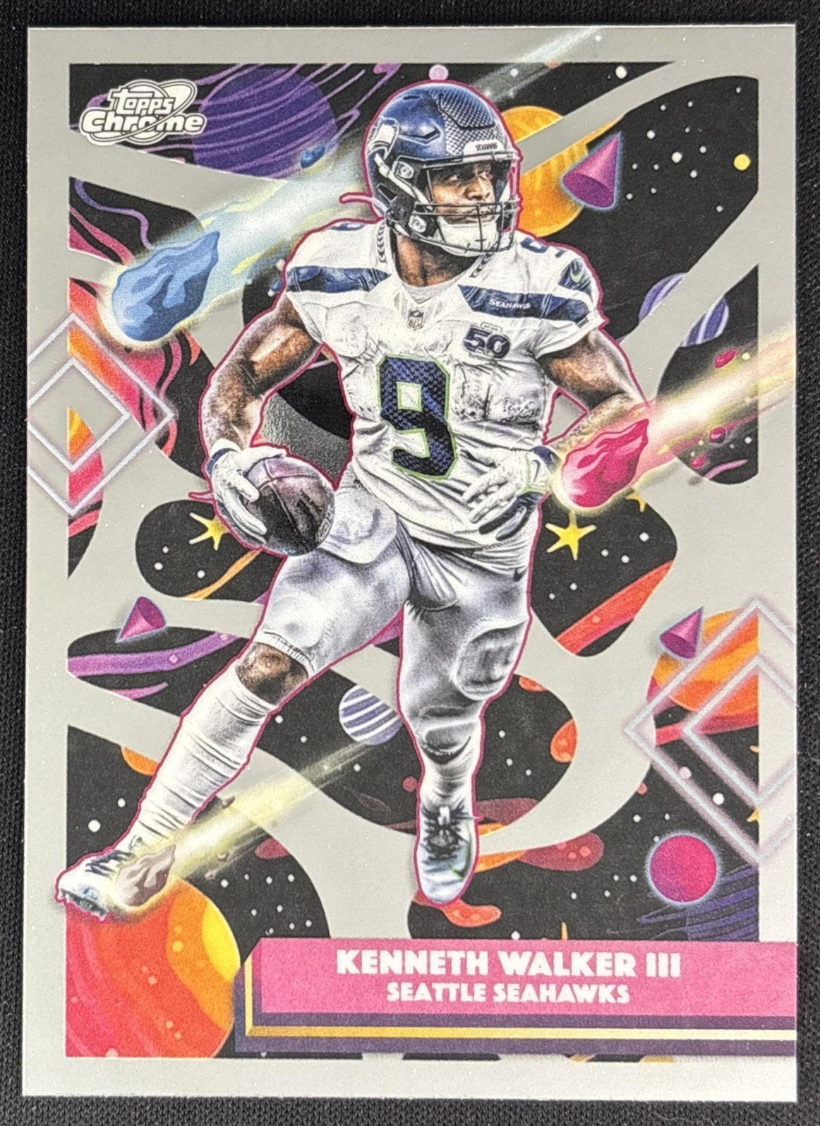 Kenneth Walker III 2025 Topps Cosmic Chrome Seahawks front