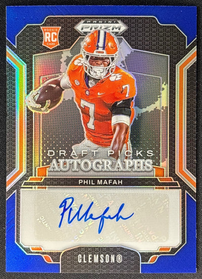 Phil Mafah 2025 Prizm Draft Picks Auto Blue /249 Tigers front | Wayne Collection