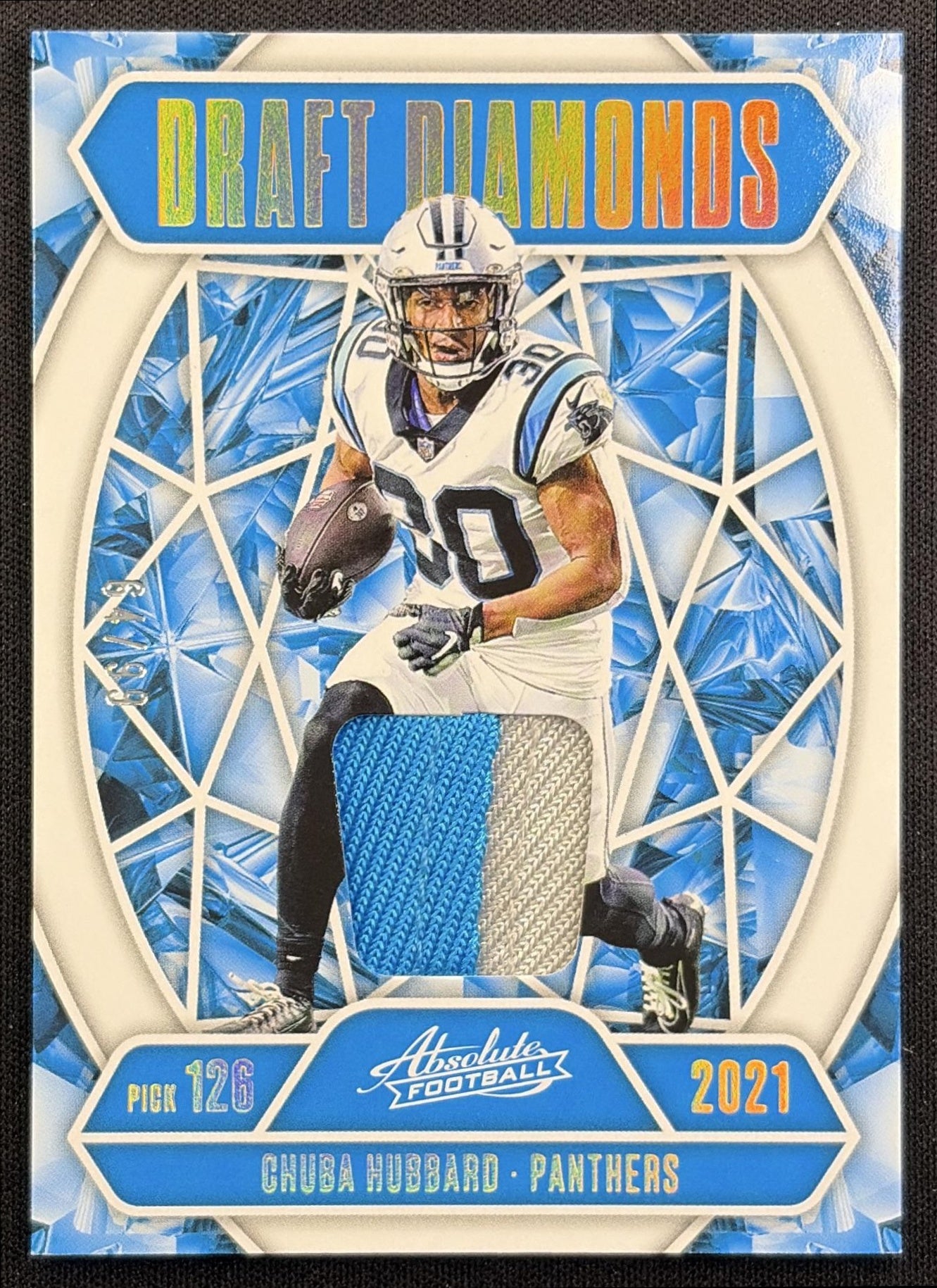 Chuba Hubbard 2025 Panini Absolute Draft Diamonds Jersey Gold /99 Panthers