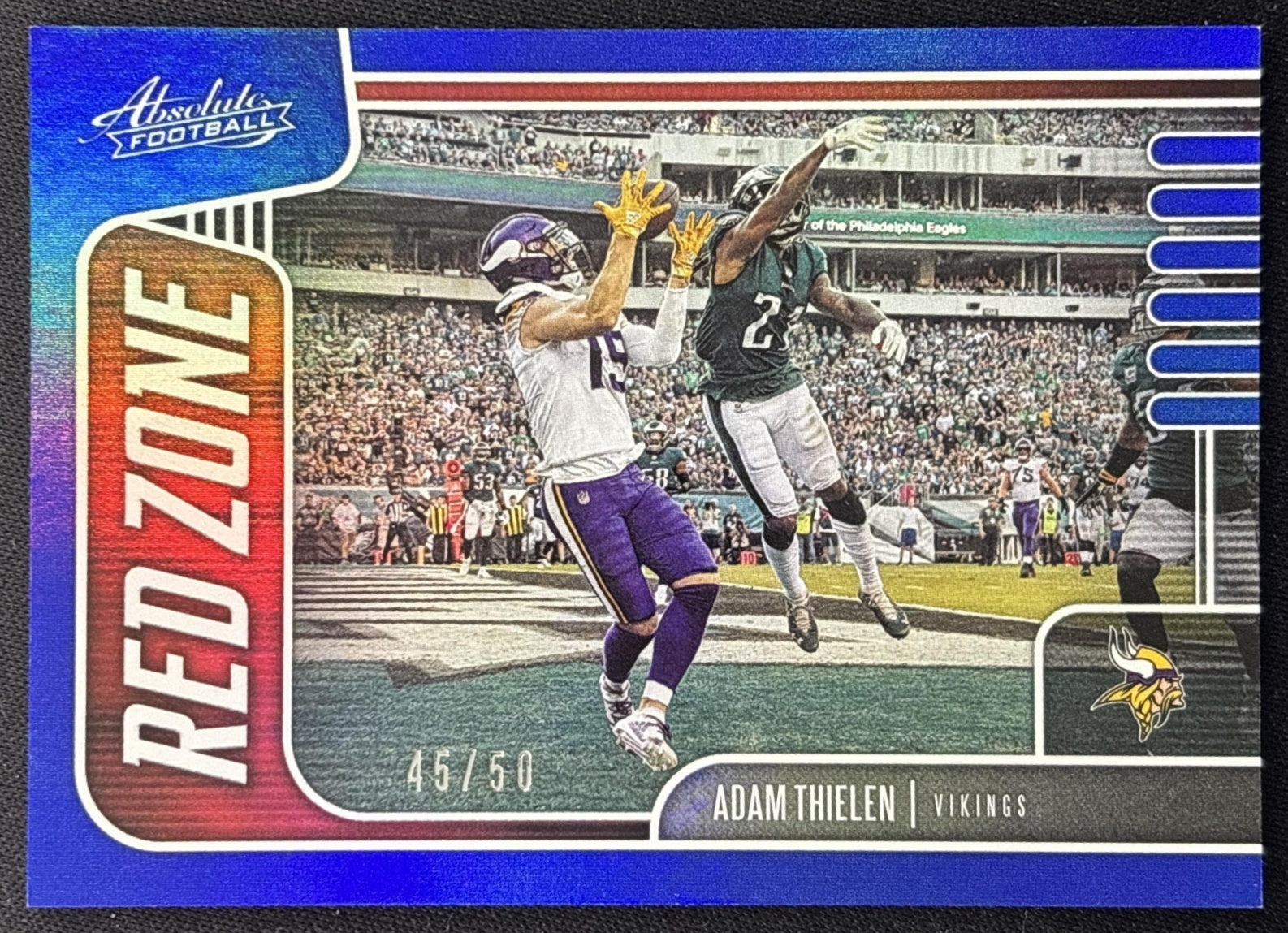 Adam Thielen 2019 Panini Absolute Red Zone Spectrum Blue /50 Vikings