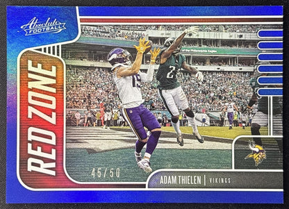 Adam Thielen 2019 Panini Absolute Red Zone Spectrum Blue /50 Vikings