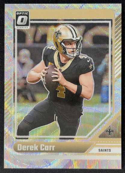 Derek Carr 2024 Panini Donruss Optic Wave /300 Saints Sports Trading Cards