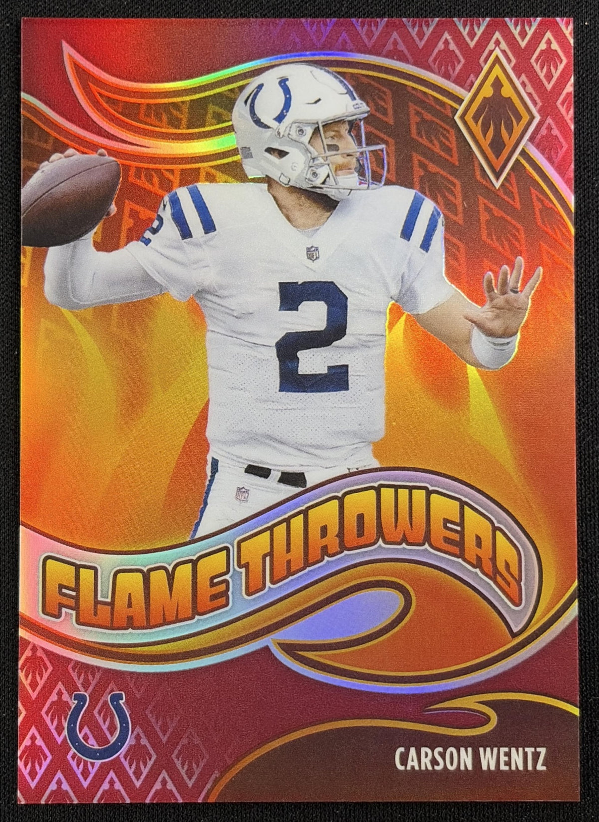 Carson Wentz 2021 Panini Phoenix Flame Throwers Red /199 Colts - Front