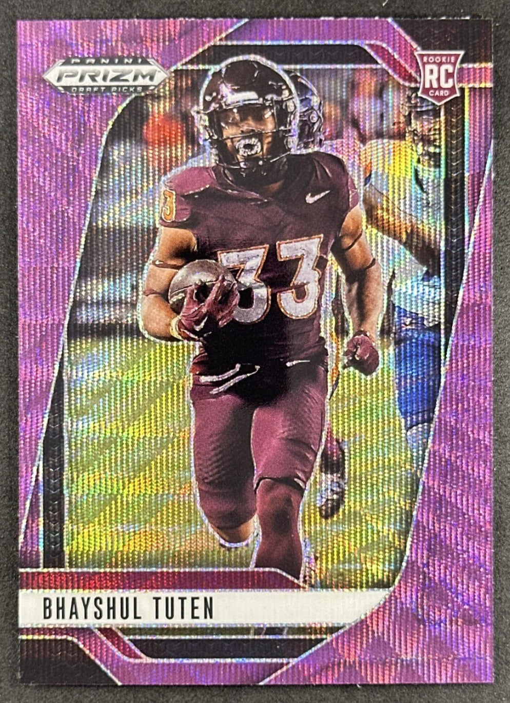 Bhayshul Tuten 2025 Panini Prizm Draft Picks Purple Wave Hokies Sports Trading Card