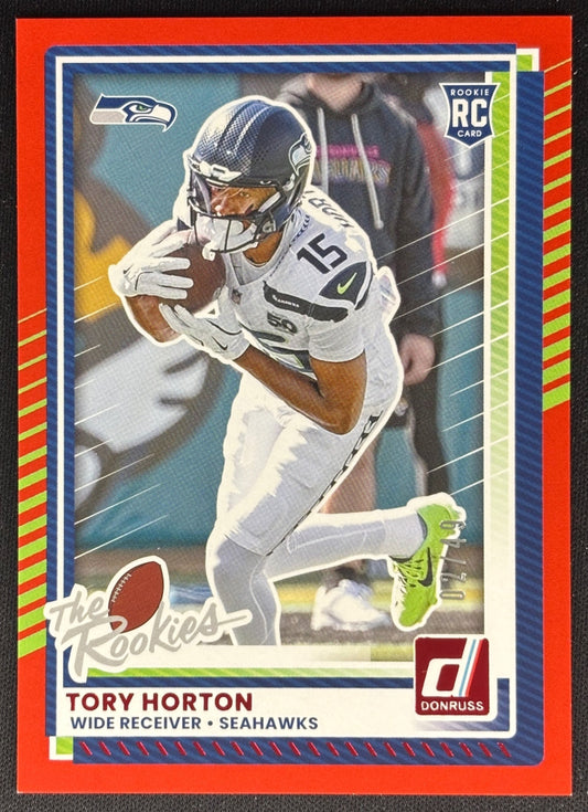 Tory Horton 2025 Donruss Rookies & Highlights Red /49 Seahawks