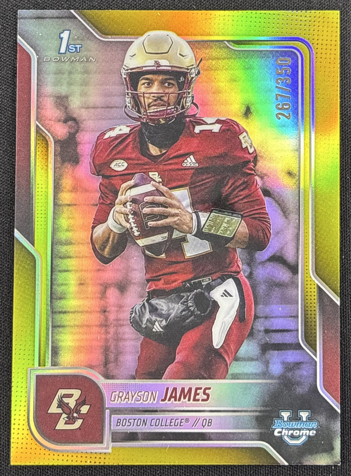 Grayson James 2025 Bowman Chrome University Prospects Yellow Refractor /350 Eagles