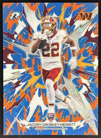 Jacory Croskey-Merritt 2025 Resurgence Blue and Orange Spark Refractor Commanders