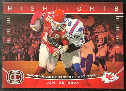 Patrick Mahomes II 2025 Icon Highlights Chiefs Default Title Sports Trading Cards
