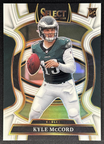 Kyle McCord 2025 Panini Select Concourse White Prizm /35 Eagles Sports Trading Cards